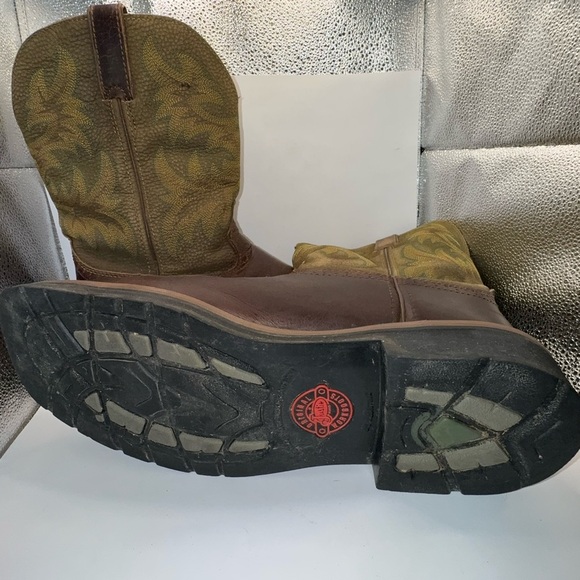 Abilene Cowboy Boots men’s size 10M Brown Leather Western Made in USA - Picture 11 of 11